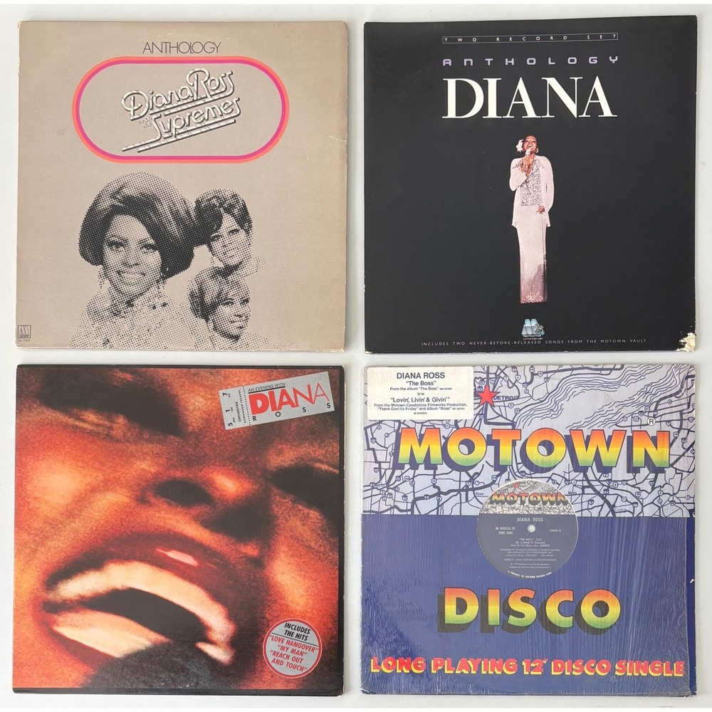 Diana Ross and The Supremes Motown Vinyl Record Lot Anthology The Boss 4 Albums